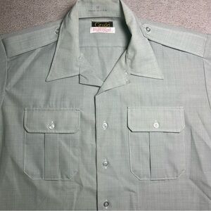 Vintage Citadel US Military AG 469 Green Short Sleeve Uniform Shirt Men's 17 XL